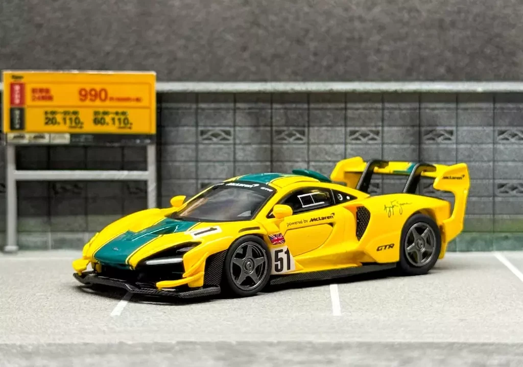 1/64 CM Model McLaren SENNA&P1 GTR HEC限定 CM 1:64 HEC Set Yellow Mclaren P1 Senna GTR Sports Model