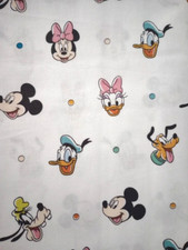 Disney's Mickey Minnie Pluto Fabric 12" X 11.5" Sewing Crafting Length Piece New
