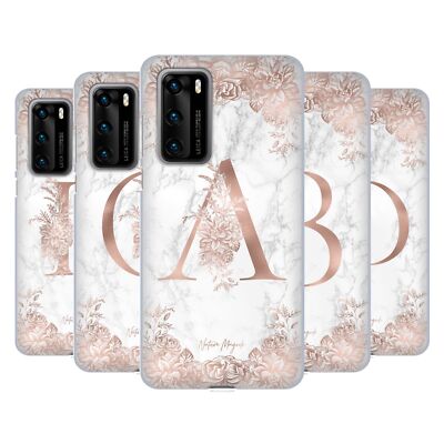 OFFICIAL NATURE MAGICK ROSE GOLD MARBLE MONOGRAM GEL CASE FOR HUAWEI PHONES 4