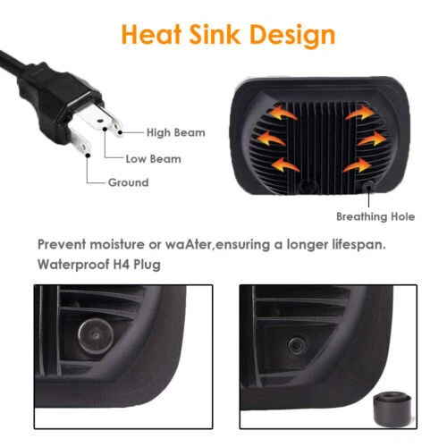 Fit Sterling Truck A9500 LT9500 1999-2008 7x6" LED Headlights Sealed Hi/Lo Beam - Image 4 of 4