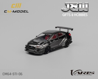 #ad CM Model Subaru STi Varis WideBody 1.0 Chrome Black w Extra Wheels Set 1 64 $21.24