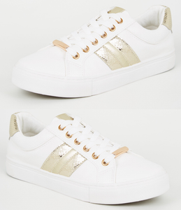 new look white leather trainers