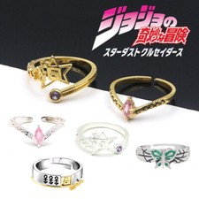 Anime JoJo's Bizarre Adventure Narciso Anasui Kujo Jotaro Cosplay Metal Rings