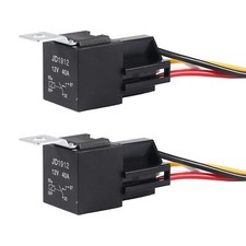 DIANN 2pcs Car Relay with Harness 12V 40A 4 Pin SPST Harness Sockets with