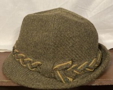 CHAMP Green Fur Felt Fedora Hat with Braided Ribbon