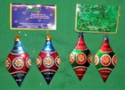 Vintage Teardrop Christmas Ornaments 4pc Flat Metal Multicolor 1980s — photo 3