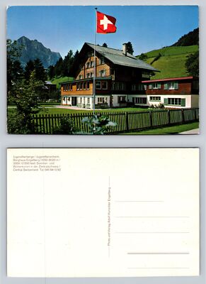 Engelberg Switzerland Youth Hostel Postcard Vintage Mountain View 1970s