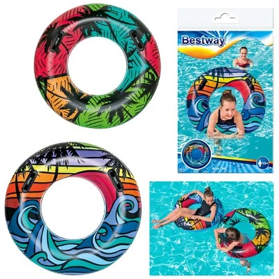 Bestway Schwimmring Coastal Castaway 80 cm - XXL Schwimmreifen Luftmatratze Pool