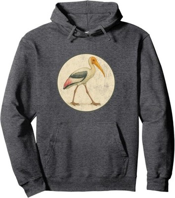 Retro Painted Stork Pullover Hoodie *10 Colors* NEW by Bird Fantastic