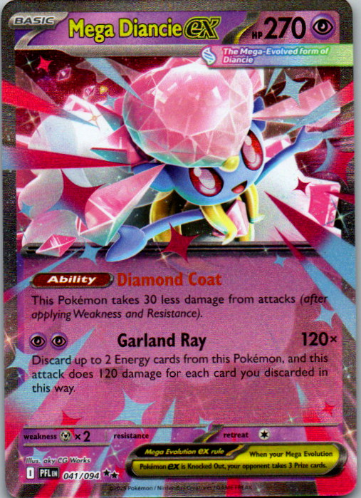 Mega Diancie ex Double Rare ME02: Phantasmal Flames 041/094 LP