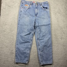 Empyre Relaxed Fit Jeans Mens 36 36x30 Blue Light Wash Baggy Skater Y2K