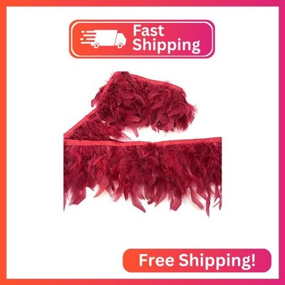 Shekyeon Turkey Feathers Fringe Trim for Party Clothing DIY Sewing Crafts Decora