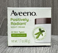 Aveeno Positively Radiant Night Cream All Skin Types With Niacinamide 1.7oz
