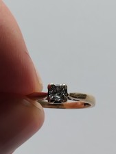 Real Diamond Solitaire Engagement Ring Solid Yellow Gold Size J - Q
