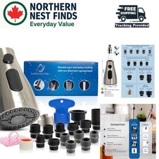 3-Mode Kitchen Faucet Spray Head Replacement for Moen and Delta - Nickel Finish