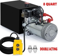 Double Acting Hydraulic Pump Dump Trailer 8 Quart 12V DC Unit Pack Power Unit