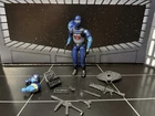 Black Major GI Joe Plague Commando Trooper O-Ring Figure w/ 3 Heads & Shield
