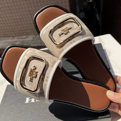 Elegant Beige Summer Slide Sandals