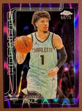 LaMelo Ball – Topps Chrome Purple Refractor /75 (68/75) – Charlotte Hornets