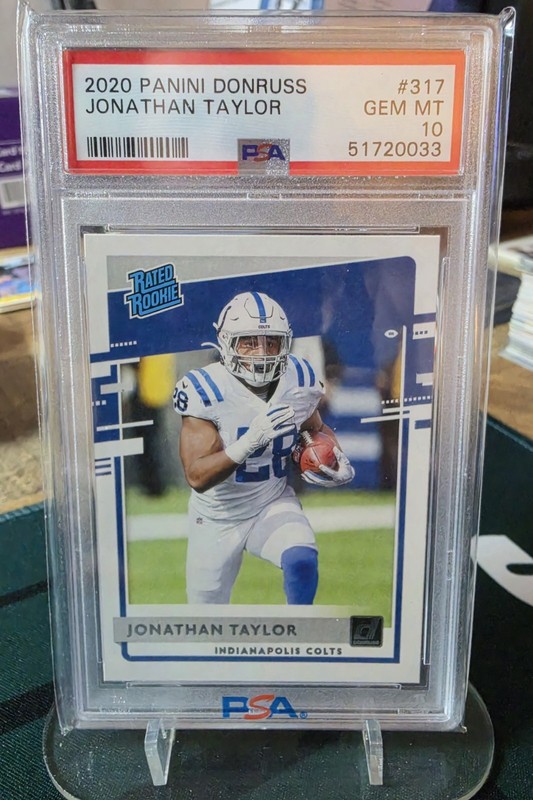 2020 Panini Donruss - Rated Rookie Jonathan Taylor #317 (RC) PSA 10