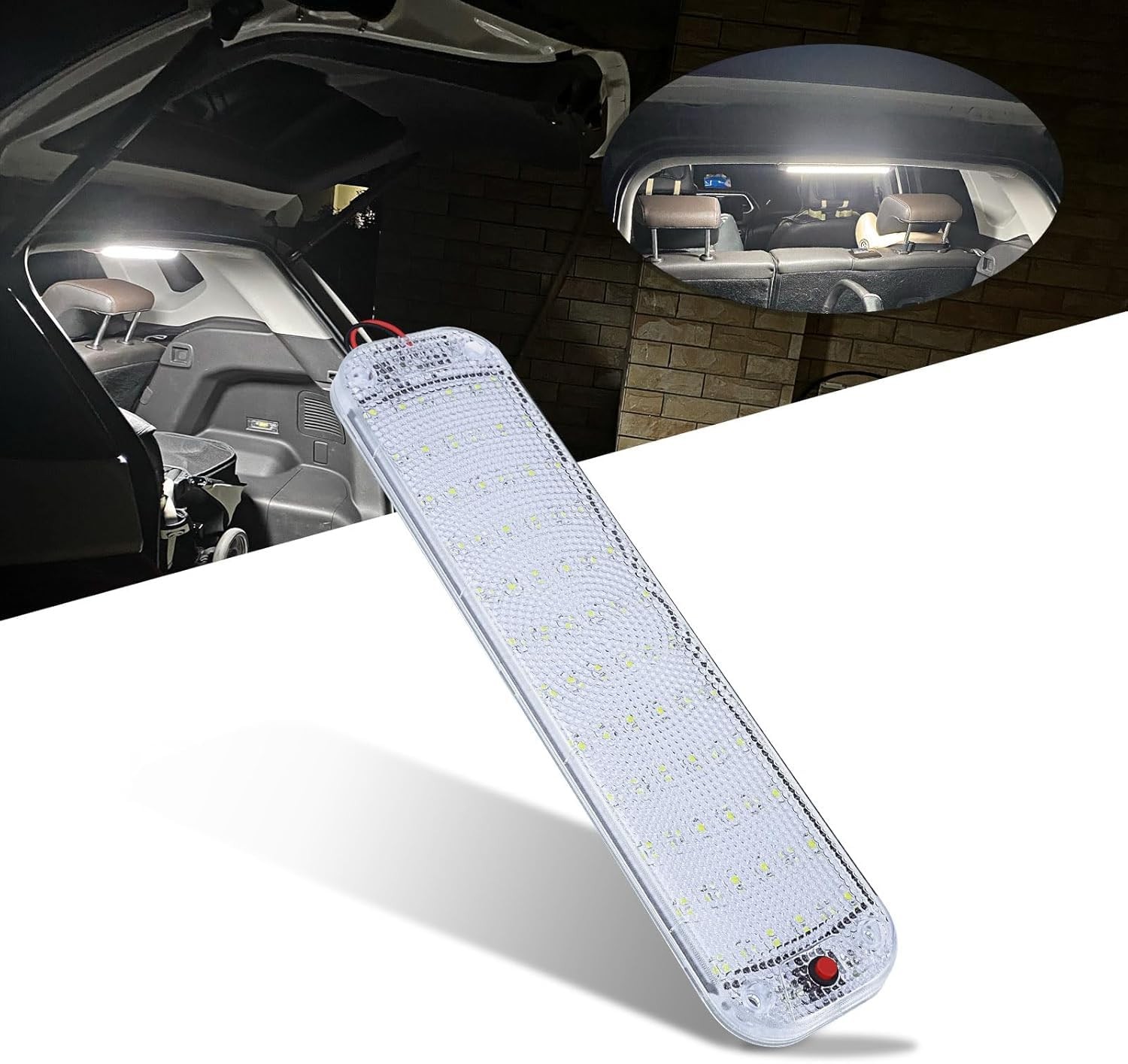 12V 72LED Interior Lights 10W LED RV Ceiling Roof Lights Bar Lamp with On/Off