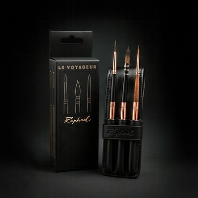 Raphael Le Voyageur Travel Brush Set 3tlg | Tragbare synthetische Aquarellbürste