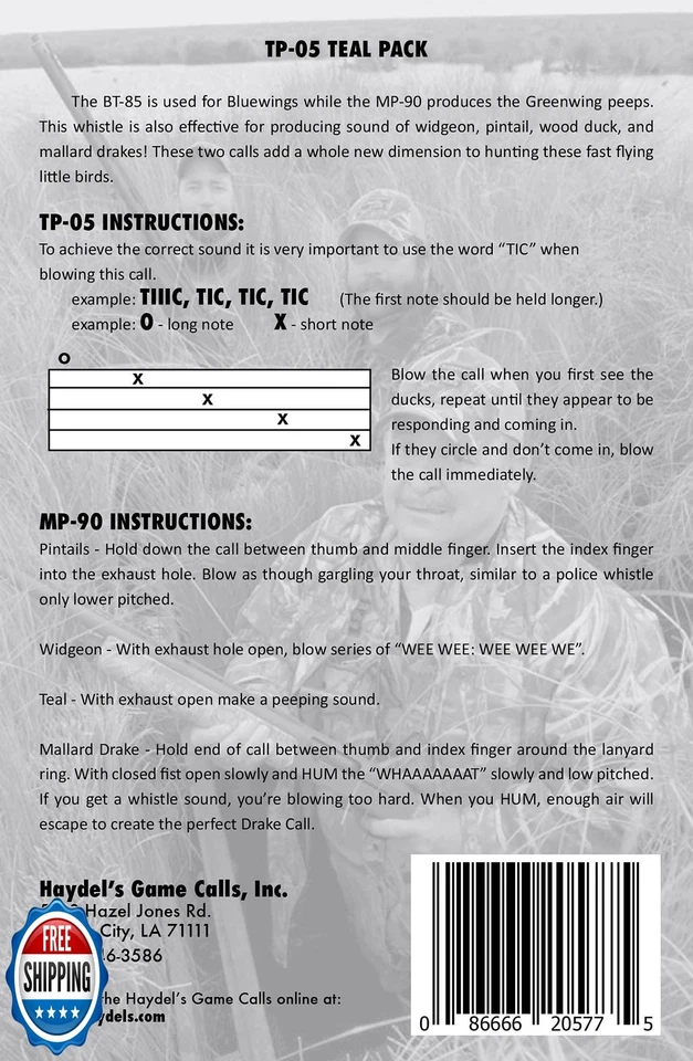 Haydel's Game Calls Inc. TP-05 Teal Duck Call Pack. Includes The BT-85 Blue W - Image 3 of 4