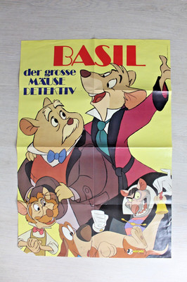 Disney Basil der große Mäusedetektiv Poster 1986 Micky Maus Nr. 52/86 Vintage