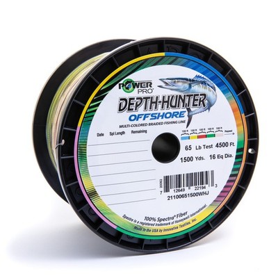 PowerPro Depth-Hunter Offshore Braided Fishing Line - 5_Color - 100lb - 9000f...