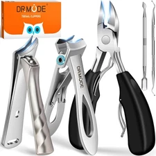 Toenail Clippers for Seniors Thick Toenails, Heavy Duty Large Toe Nail Silver 