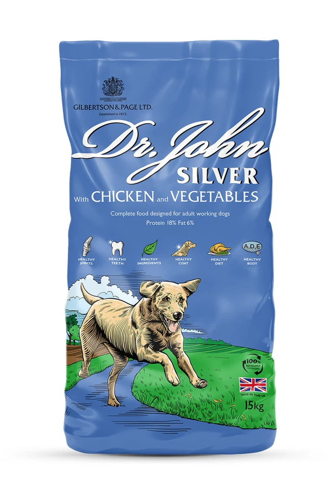 Dr John Silver Dry Dog Food 15kg Chicken & Vegetables Working Adult Dogs
Opens in a new window or ta