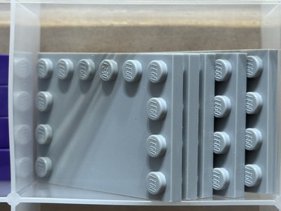 LEGO Parts - Light Bluish Gray Tile 4 x 6 with Studs on Edges - No 6180 - QTY 5