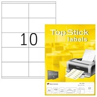 Top Stick Universal-Etiketten, 105 X 57 Mm, Weiß 1 Bis 40 Stk Spare 57%