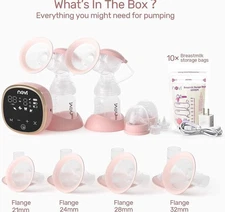 NCVI Extractor De Leche materna Eléctrico, Dual Y Portátil, 4 Tamaños