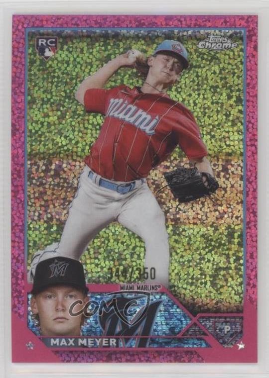 2023 Topps Chrome Magenta Speckle Refractor 344/350 Max Meyer #104 0zg4