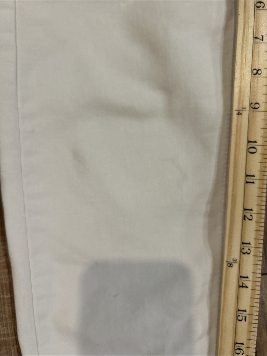 Emporio Armani Women's Jeans White Straight Leg Size 32 Small Stain On Knee View 3