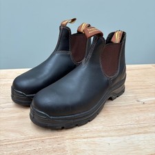 Blundstone 172 Brown Elastic Side Safety Boot US7 Toe Kick Guard Like New