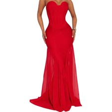 Fashion Nova Ana Bandage Gown Red M Corset Sweetheart Mermaid Formal Prom
