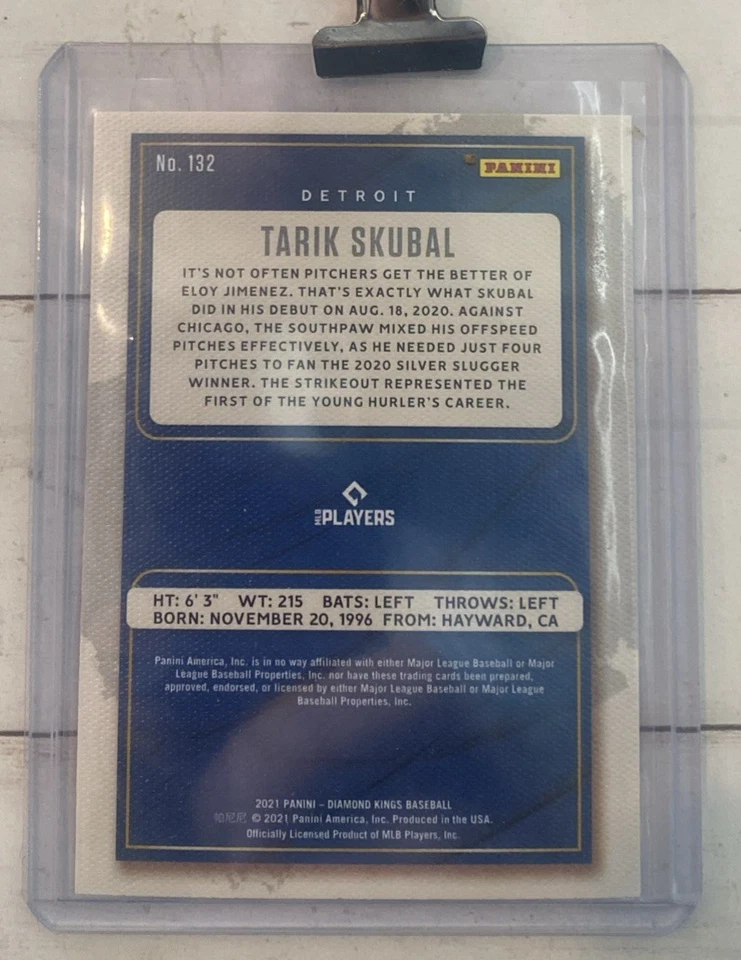 Tarik Skubal - 2021 Diamond Kings #132 SP RC Cy Young - Detroit Tigers - Image 2 of 2