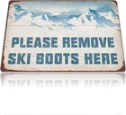 Tin Metal Signs Home Décor 8x12 Snow Mountain Ski Vintage Ski Resort Please Remo