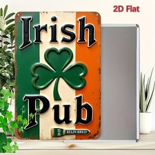 Vintage Irish Pub Green Orange Tin Metal Signs Home D cor Wall Art 8x12