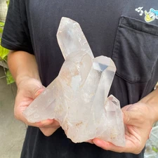 3.8lb Natural White Clear Quartz Crystal Cluster Raw Healing Specimen