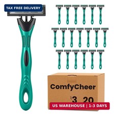 20 Pack Men's Disposable Razors 3 Blade Stainless Steel Sensitive Skin