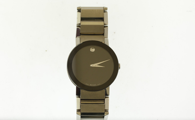Movado 0606092 Sapphire Stainless Steel Bracelet Black Dial Watch
