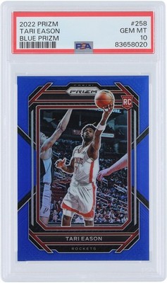Tari Eason Rockets 2022-23 Panini Prizm Blue #258 #58/199 PSA 10 Rookie Card