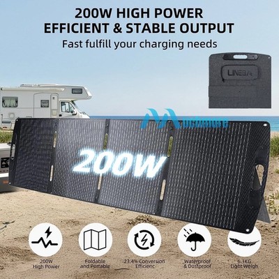 200W Foldable Solar Panel 23.4% Efficiency for Off-Grid RV, Home, Outdoor Use