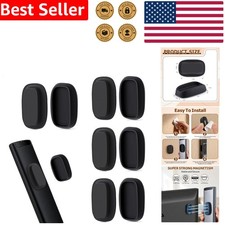 4 Pack Magnetic Remote Holder Wall Mount Organizer Black PVC No Drill