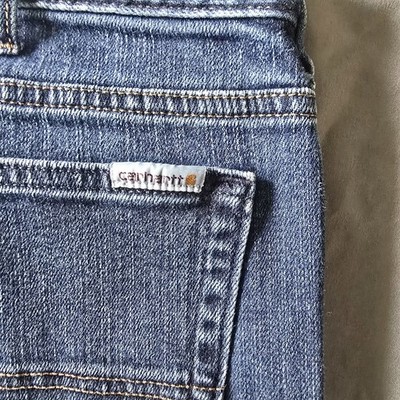 Carhartt 102731 Women's Original Fit Straight Leg Blue Jeans Stretch Size 16 Reg