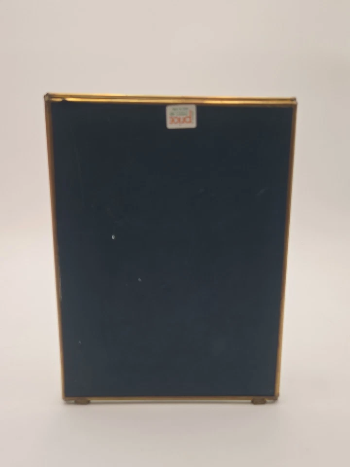 Vitrina de curiosidades vintage de vidrio y latón de 10" hexagonal de pared/contador con... Foto 2 de 4