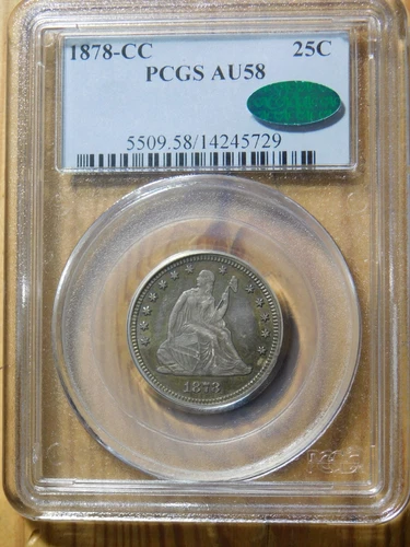 1878-CC Liberty Seated Quarter *PCGS AU 58 CAC*